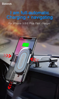 BASEUS AutoGrip Wireless Car Charger for iPhone X