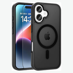 Aircawin iPhone 16 Military Magnetic Case with Screen Protector - Black