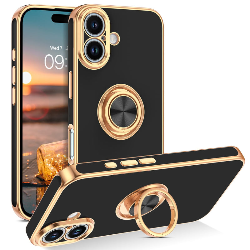 iPhone 16 Slim Case with Ring Holder & Kickstand